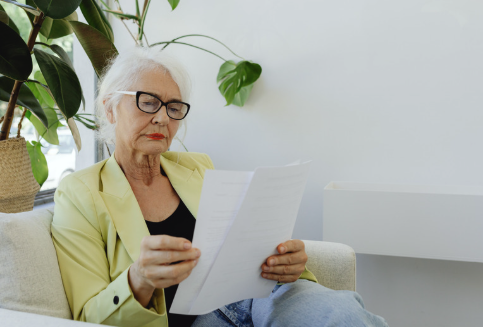 Senior reviewing home care options.