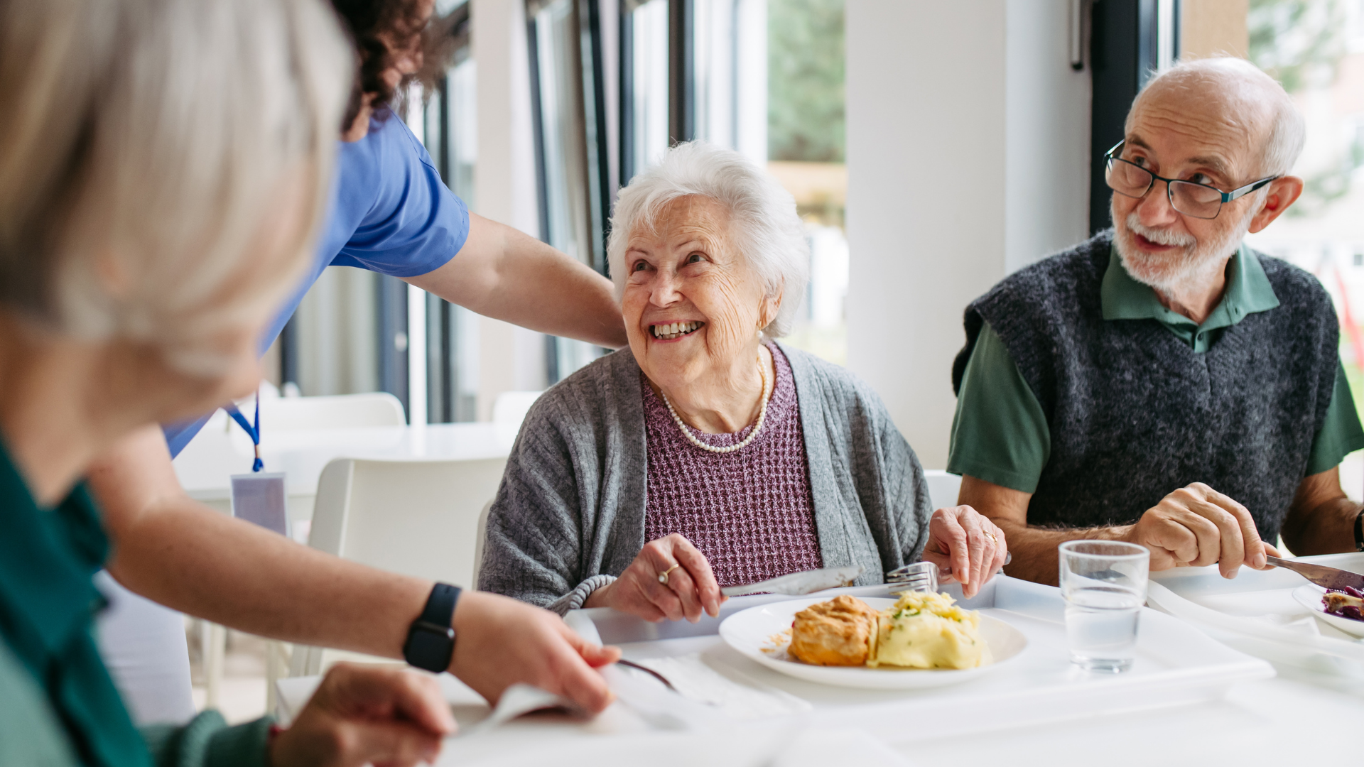 senior woman eating a meal
