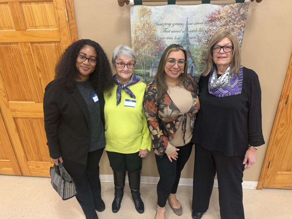 November Memory Cafe Group Photo
Including Tawanna, Griswold Client Care Specialist, Conni Deligo, Amanda Rodriguez, Director of Griswold Home Care for the Poconos, and Barbara Van Nortwick with Functional Cognitive Consulting