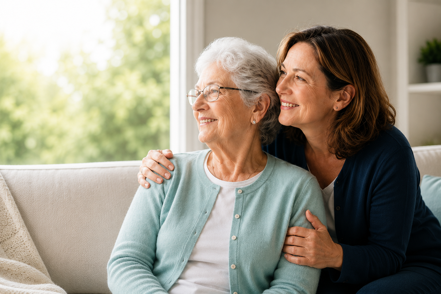 Mother Embraced by Daughter