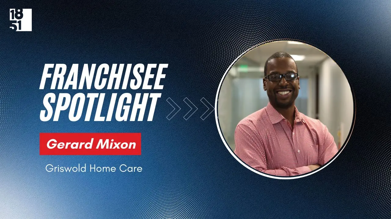Image of a franchisee spotlight. It features Gerard Mixon from Griswold Home Care