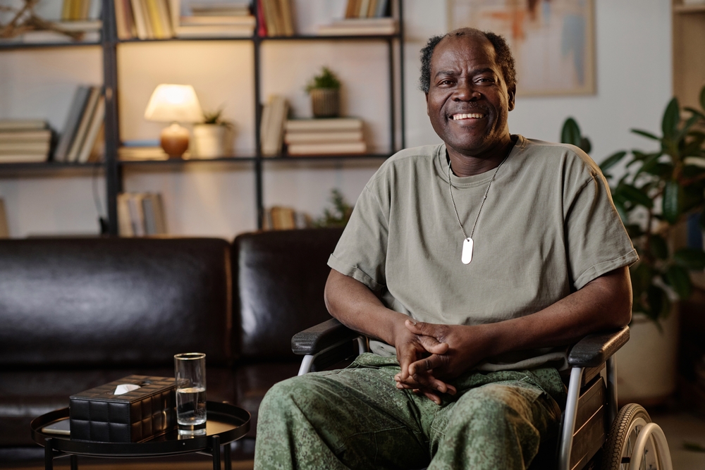 Veteran in his home